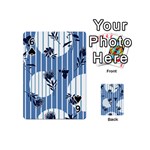 Stripes Blue White Playing Cards 54 Designs (Mini) Front - Spade6