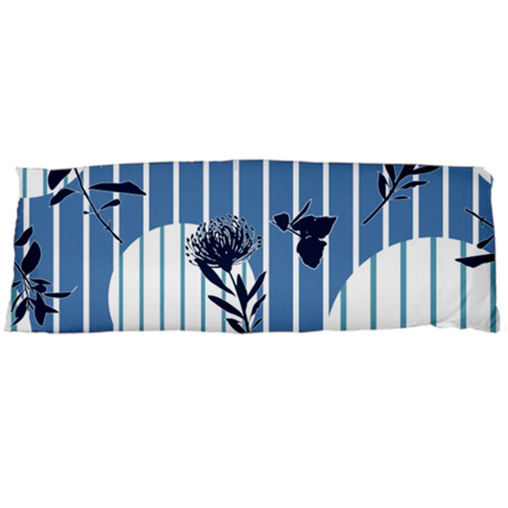 Stripes Blue White Body Pillow Case (Dakimakura)