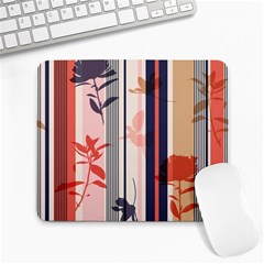 Stripies Orange Floral Pattern Large Mousepads by designsbymallika