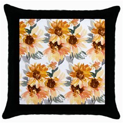 Sunflowers Throw Pillow Case (black)