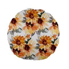 Sunflowers Standard 15  Premium Flano Round Cushions by Angelandspot