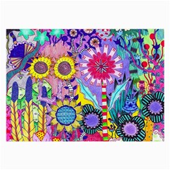 Double Sunflower Abstract Large Glasses Cloth (2 Sides) by okhismakingart