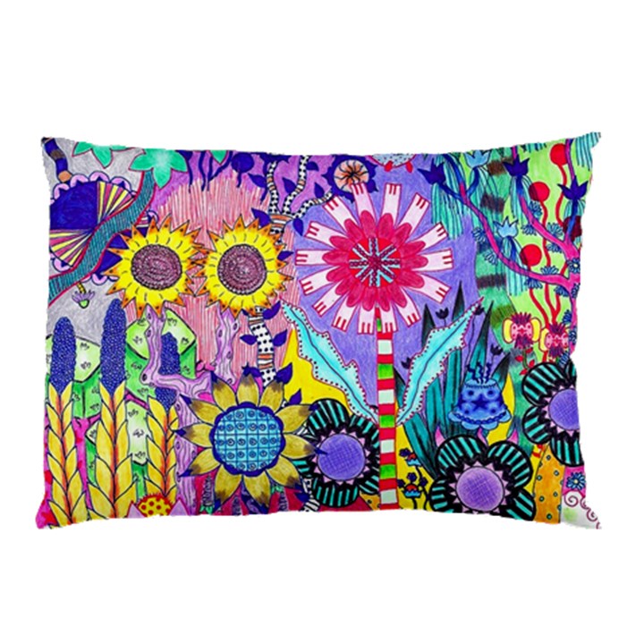 Double Sunflower Abstract Pillow Case