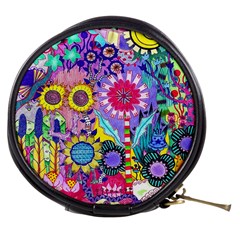 Double Sunflower Abstract Mini Makeup Bag by okhismakingart