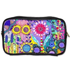 Double Sunflower Abstract Toiletries Bag (one Side) by okhismakingart