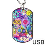 Double Sunflower Abstract Dog Tag USB Flash (One Side) Front