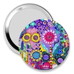 Double Sunflower Abstract 3  Handbag Mirrors Front