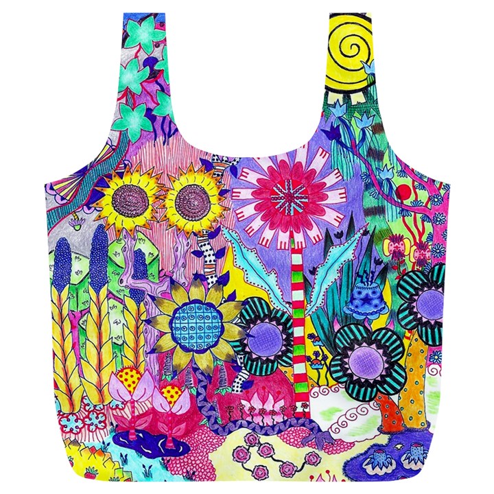 Double Sunflower Abstract Full Print Recycle Bag (XL)