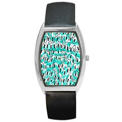 Doodle Art Minimal Drawing Pen Barrel Style Metal Watch by HermanTelo