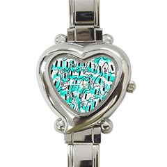 Doodle Art Minimal Drawing Pen Heart Italian Charm Watch by HermanTelo