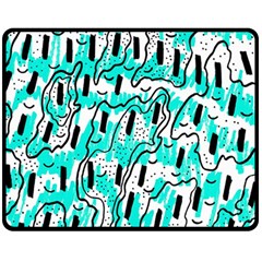 Doodle Art Minimal Drawing Pen Double Sided Fleece Blanket (medium) 