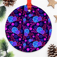 Backgroung Rose Purple Wallpaper Ornament (round) by HermanTelo