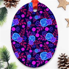 Backgroung Rose Purple Wallpaper Ornament (oval) by HermanTelo