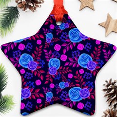 Backgroung Rose Purple Wallpaper Ornament (star) by HermanTelo