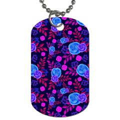 Backgroung Rose Purple Wallpaper Dog Tag (two Sides)