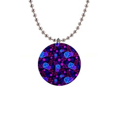 Backgroung Rose Purple Wallpaper 1  Button Necklace