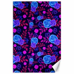 Backgroung Rose Purple Wallpaper Canvas 24  X 36  by HermanTelo