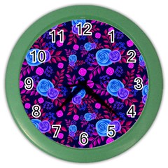 Backgroung Rose Purple Wallpaper Color Wall Clock by HermanTelo