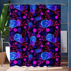 Backgroung Rose Purple Wallpaper Shower Curtain 60  X 72  (medium) 