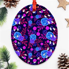 Backgroung Rose Purple Wallpaper Ornament (oval Filigree)