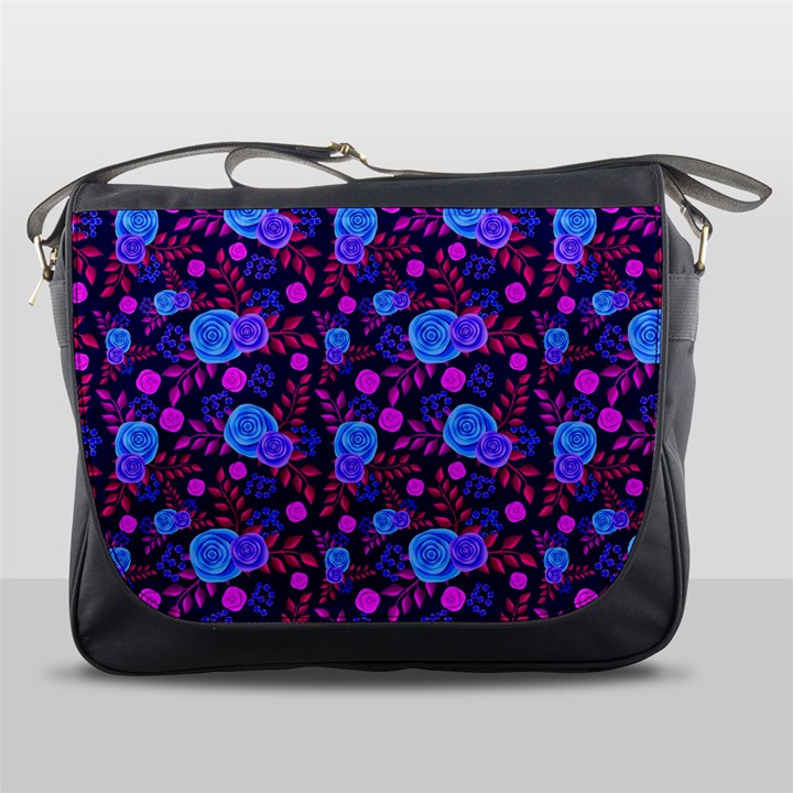 Backgroung Rose Purple Wallpaper Messenger Bag