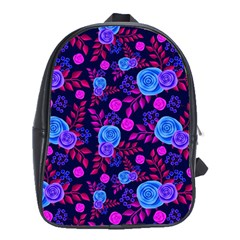 Backgroung Rose Purple Wallpaper School Bag (xl)