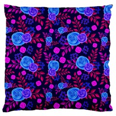 Backgroung Rose Purple Wallpaper Large Flano Cushion Case (one Side)