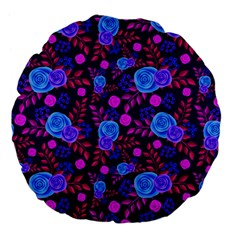 Backgroung Rose Purple Wallpaper Large 18  Premium Flano Round Cushions by HermanTelo