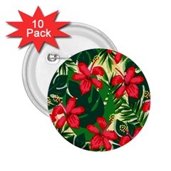 Floral Pink Flowers 2 25  Buttons (10 Pack)  by Mariart