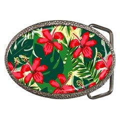 Floral Pink Flowers Belt Buckles by Mariart