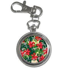 Floral Pink Flowers Key Chain Watches by Mariart