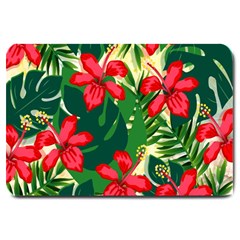 Floral Pink Flowers Large Doormat  by Mariart