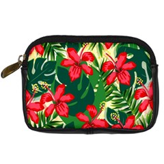 Floral Pink Flowers Digital Camera Leather Case by Mariart