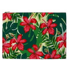 Floral Pink Flowers Cosmetic Bag (xxl) by Mariart