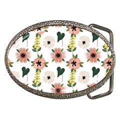 Flower White Pattern Floral Belt Buckles