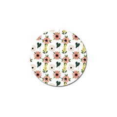 Flower White Pattern Floral Golf Ball Marker