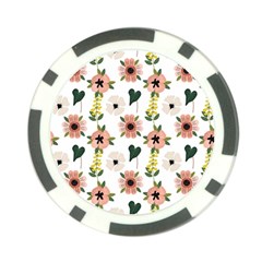 Flower White Pattern Floral Poker Chip Card Guard (10 pack)