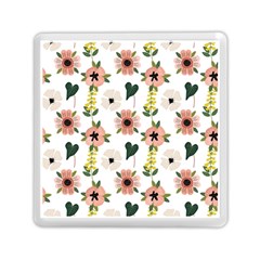 Flower White Pattern Floral Memory Card Reader (Square)