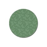 Asparagus Green Butterfly Print Magnet 3  (Round) Front