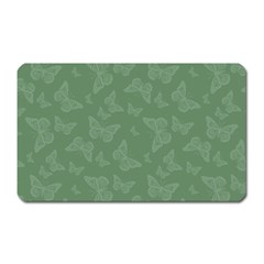 Asparagus Green Butterfly Print Magnet (rectangular) by SpinnyChairDesigns