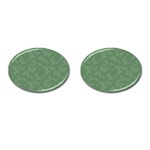 Asparagus Green Butterfly Print Cufflinks (Oval) Front(Pair)