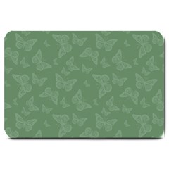 Asparagus Green Butterfly Print Large Doormat  by SpinnyChairDesigns