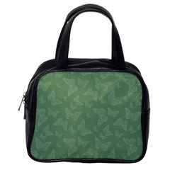 Asparagus Green Butterfly Print Classic Handbag (one Side) by SpinnyChairDesigns