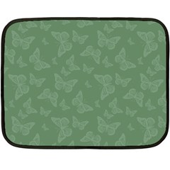 Asparagus Green Butterfly Print Double Sided Fleece Blanket (mini)  by SpinnyChairDesigns