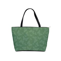 Asparagus Green Butterfly Print Classic Shoulder Handbag by SpinnyChairDesigns