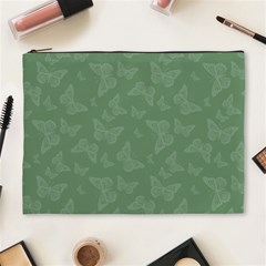 Asparagus Green Butterfly Print Cosmetic Bag (xl) by SpinnyChairDesigns