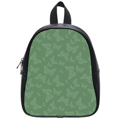 Asparagus Green Butterfly Print School Bag (small) by SpinnyChairDesigns