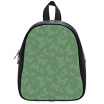 Asparagus Green Butterfly Print School Bag (Small) Front