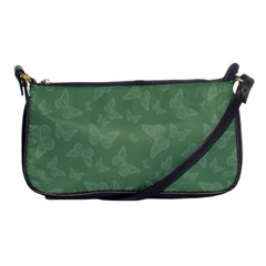 Asparagus Green Butterfly Print Shoulder Clutch Bag by SpinnyChairDesigns