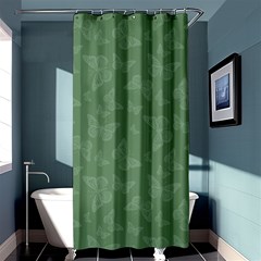 Asparagus Green Butterfly Print Shower Curtain 36  X 72  (stall)  by SpinnyChairDesigns